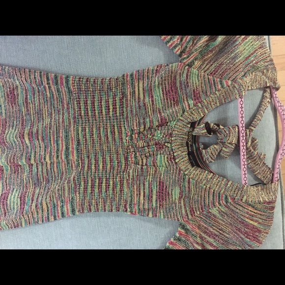 NWT Guess gold/rainbow cocktail dress - Picture 2 of 8